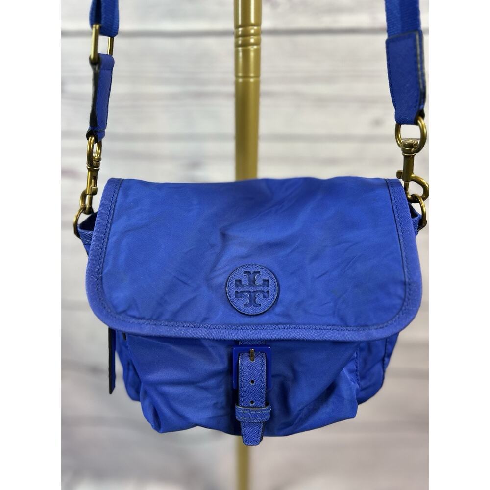 Tory Burch Nylon Perry Crossbody Bag Black Lightweight Shoulder Bag Logo - Picture 2 of 14
